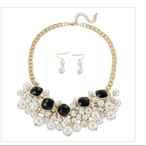 Cluster Onyx Gem Necklace